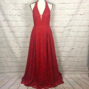 NWOT JS Collection Red Halter Beautiful Dress Sz 4